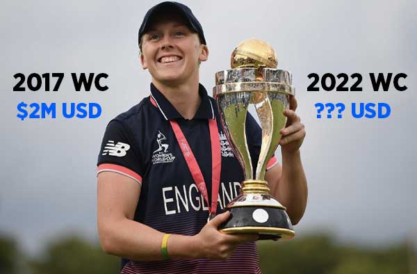 Total Prize Pool of 2022 Women's Cricket World Cup increased to $3.5M from $2M