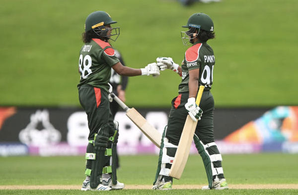 Fargana Hoque Pinky's Maiden World Cup Fifty help Bangladesh post 140 against New Zealand. PC: Getty Images