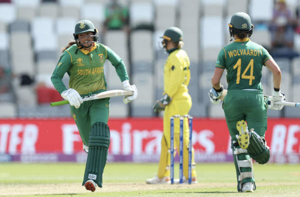 Laura Wolvaardt's 90 and Fifty from Sune Luus help South Africa put 272 against Australia. PC: ICC/Getty Images