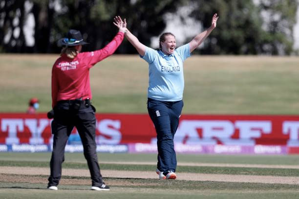 Anya Shrubsole happy with England's Fielding Performance. PC: ICC/Getty Images