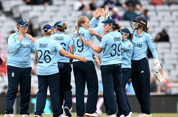 Kate Cross and Sophie Ecclestone help England restrict New Zealand to just 203 Runs. PC: Getty Images