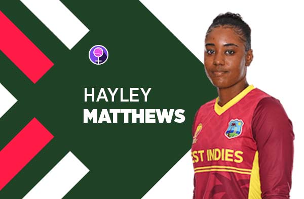 Player Profile of Hayley Matthews in Women's Cricket World Cup 2022. PC: FemaleCricket.com