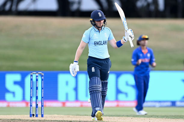 Heather Knight's Half-Century guides England to 4 Wicket Victory against India. PC: ICC/Getty Images
