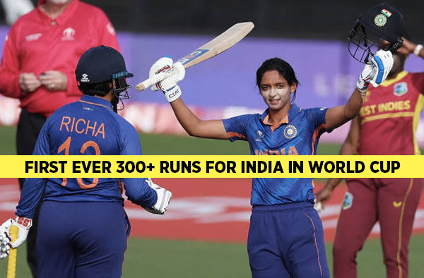 India Scores 300+ Runs in a World Cup Match for the first time. PC: Getty Images