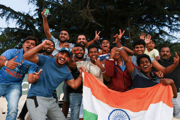 Indian Cricket fans enjoying World Cup 2022. (Photo by Phil Walter-ICC/ICC via Getty Images)