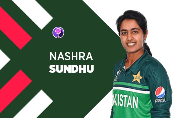 Player Profile of Nashra Sandhu in Women's Cricket World Cup 2022. PC: FemaleCricket.com