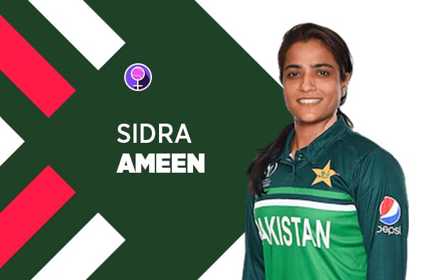 Player Profile of Sidra Ameen in Women's Cricket World Cup 2022. PC: FemaleCricket.com