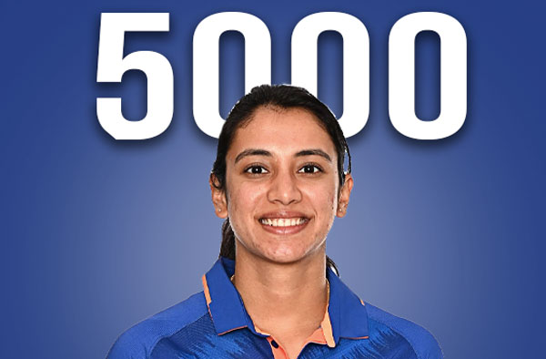 Smriti Mandhana completes 5000 International Runs Milestone 