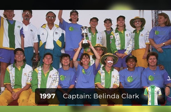 Australian Women's Cricket Team winning 1997 World Cup Title. PC: AusWomenCricket / Twitter