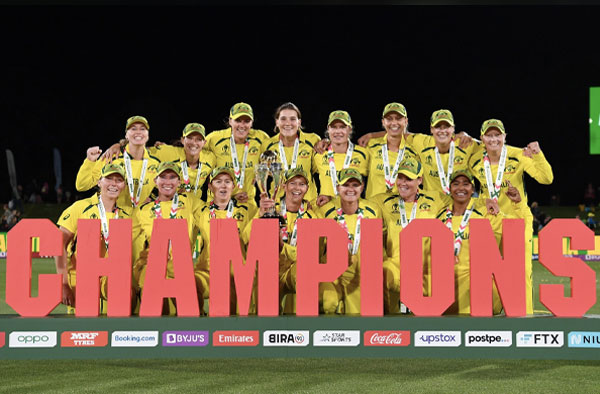 Australian Women's Cricket Team winning 2022 World Cup Title. PC: AusWomenCricket / Twitter