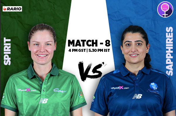 Match 8: Spirit v Sapphires Women | Squads | Players to watch | Fantasy Playing XI | Live streaming