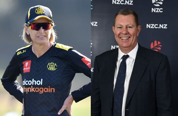 Lisa Keightley and ICC Chief Greg Barclay. PC: Getty Images