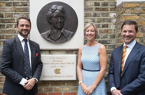 Pioneer of Women's Cricket Rachael Heyhoe Flint gets a gate named after her at Lord's. PC: The Guardian
