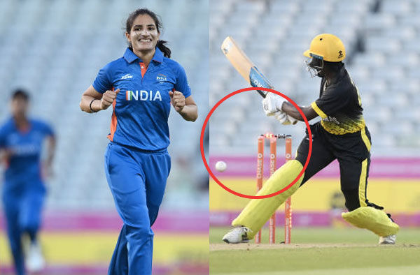 Watch Video: Renuka Singh Thakur picks another four-fer to demolish Barbados line-up. PC: Getty Images
