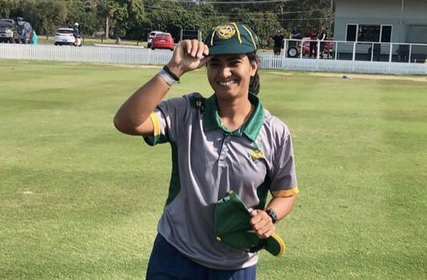 Century for Shikha Pandey in her comeback match in Katherine Raymont Shield. PC: Twitter