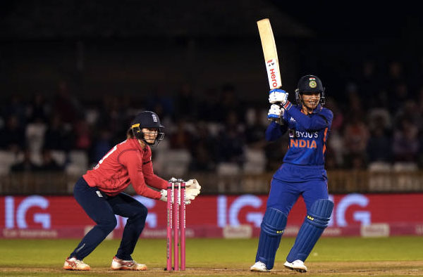 Smriti Mandhana scored unbeaten 79 Runs against England in 2nd T20I. PC: Getty Images