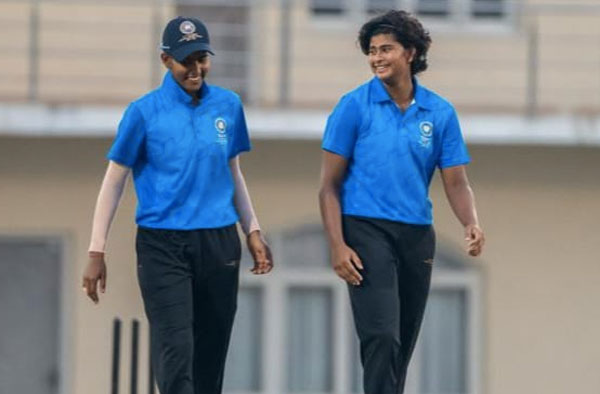 Titas Sadhu with Captain Shweta Sehrawat. PC: Female Cricket