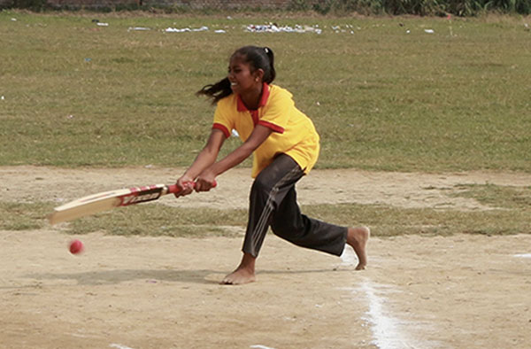 Girls playing cricket in Rural areas. PC: unfpa.org