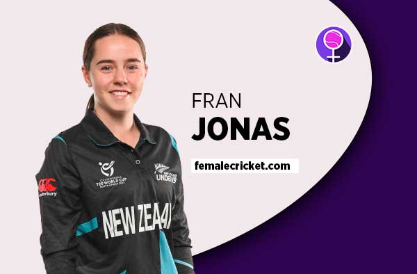 Player Profile of Fran Jonas - U19 New Zealand Cricketer on Female Cricket. PC: Getty Images