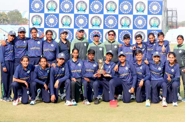 Haryana defeat Vidarbha in the inaugural Women’s U15 One-Day Trophy. PC: JayShah / Twitter