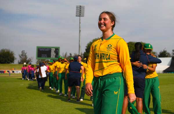 Miane Smit's 4-Wicket Haul guided South Africa U19 to 45 Run Victory. PC: getty images