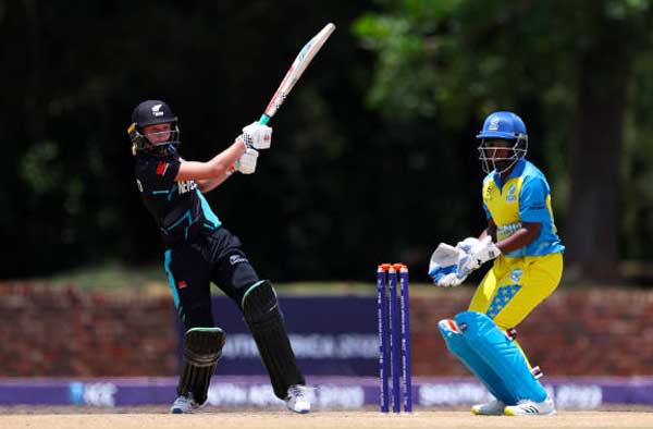 New Zealand beat Rwanda by four wickets in the Super Six stage. PC: Getty Images