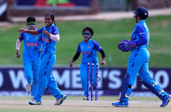 Parshavi Chopra picked up 4-wicket haul against Sri Lanka in U19 World Cup. PC: Getty Images