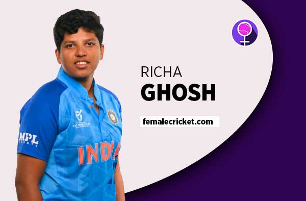 Player Profile of Richa Ghosh - U19 India Cricketer on Female Cricket. PC: Getty Images
