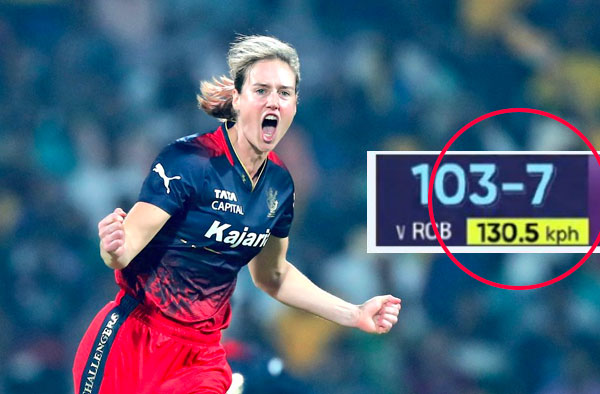 According to the speedo meter, Ellyse Perry clocked 130.5kmph during RCB's match against UP Warriorz!