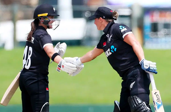 Amelia Kerr and Sophie Devine's 229 Run Partnership helps New Zealand level ODI series 1-1. PC: Getty Images