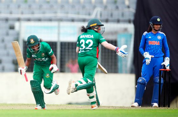 Bangladesh defeats India after 5 years in Women's T20Is. PC: BCB / Twitter