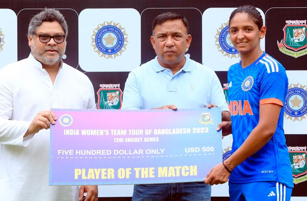 Harmanpreet Kaur's Fifty guides India to a 1-0 Series Lead against Bangladesh. PC: BCB