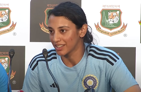 Smriti Mandhana in the post match conference after 3rd ODI against Bangladesh. PC: BCB