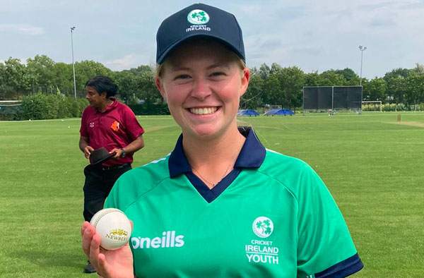 Freya Sargent gets her maiden call-up for Ireland's tour of Netherlands in August 2023. PC: Twitter
