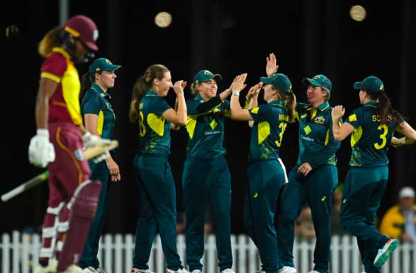 Australia snatch T20I series win against Hayley Matthews' West Indies. PC: Getty