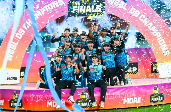 Adelaide Strikers win the WBBL 2023 Title beating Brisbane Heat by 3 Runs. PC: Getty