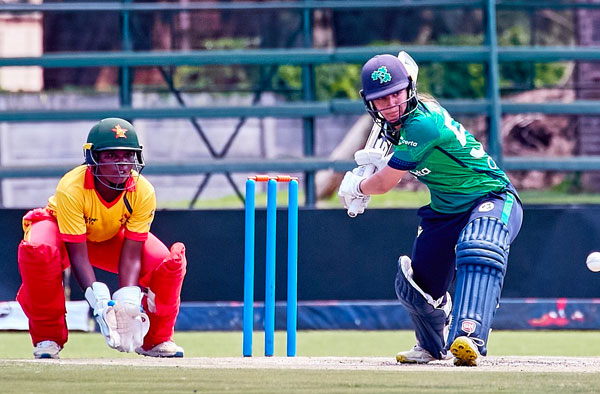 Amy Hunter's Century guides Ireland to 57 Run win over Zimbabwe in 1st T20I. PC: Getty