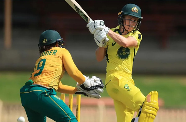 Sophie Molineux and Tess Flintoff seals the deal for Governor General’s XI against South Africa Women. PC: cricket.com.au