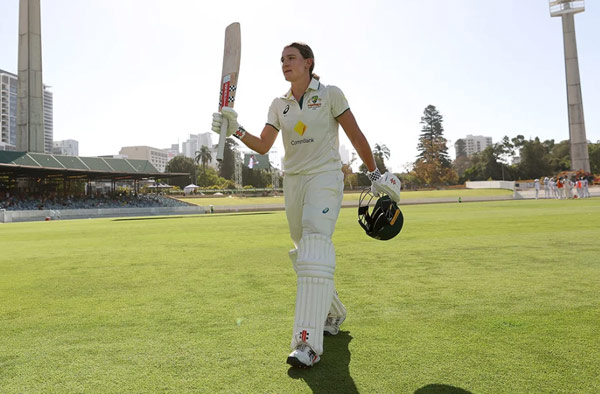 Annabel Sutherland's Double Century Sparks Australia's Dominance on Day 2. PC: Getty