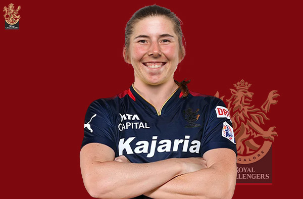 Georgia Wareham for Royal Challengers Bangalore in WPL. PC: Female Cricket