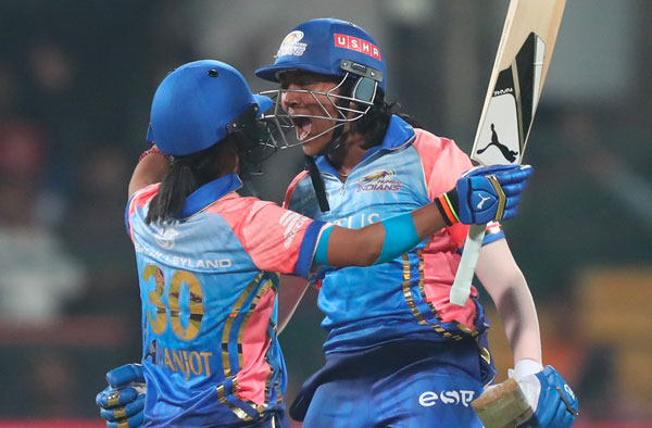 Sajeevan Sajan scores first ball Six to seal victory for Mumbai Indians in the 2nd edition of WPL 2024. PC: Twitter
