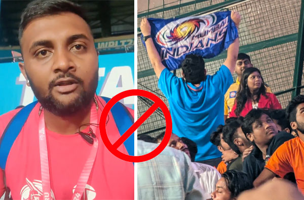 Volunteers at Chinnaswamy harass Mumbai Indians' fans during WPL match
