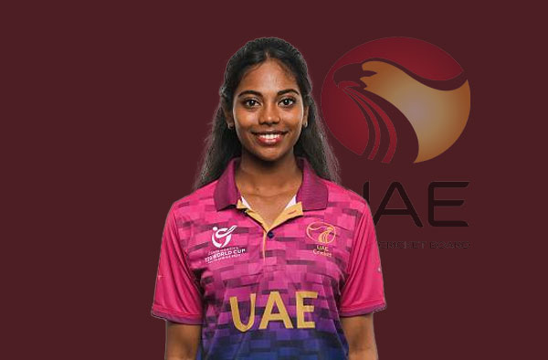 Indhuja Nandakumar for UAE. PC: Female Cricket