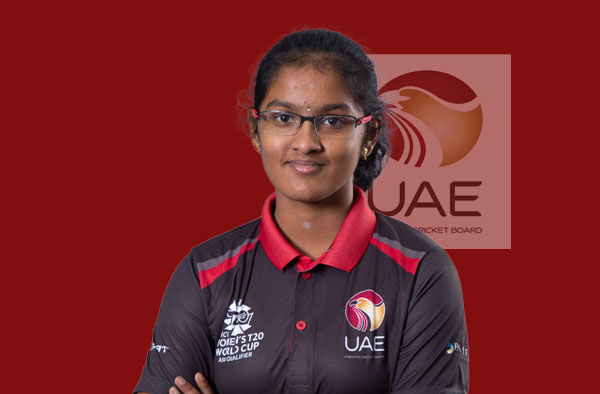 Vaishnave Mahesh for UAE. PC: Female Cricket