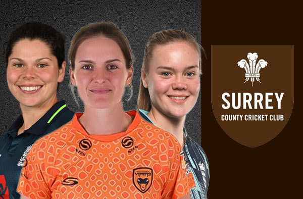 Alice Davidson-Richards, Paige Scholfield, and Alexa Stonehouse join Surrey for the 2025 domestic season