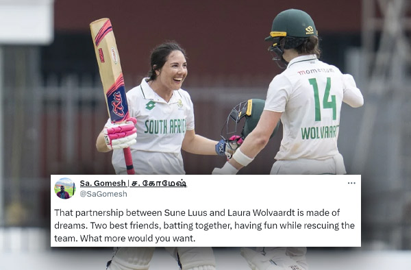 Twitter Reactions Laura Wolvaardt and Sune Luus fight back to stay alive in Test on Day 3
