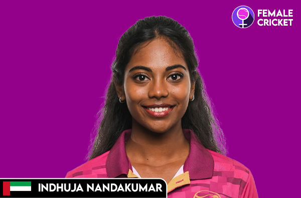 Indhuja Nandakumar on FemaleCricket.com