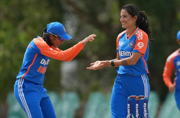 Renuka Singh Thakur becomes the fastest Indian pacer to take 50 T20I Wickets. PC: ACC