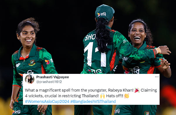 Twitter Reactions Bangladesh secures first win in Women's Asia Cup 2024, Rabeya Khan shines with four Wickets