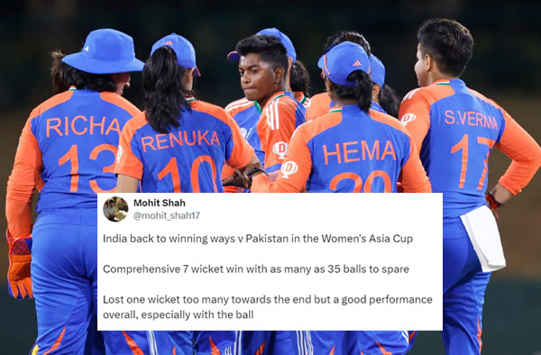 Twitter Reactions India dominates Pakistan in Women's Asia Cup 2024